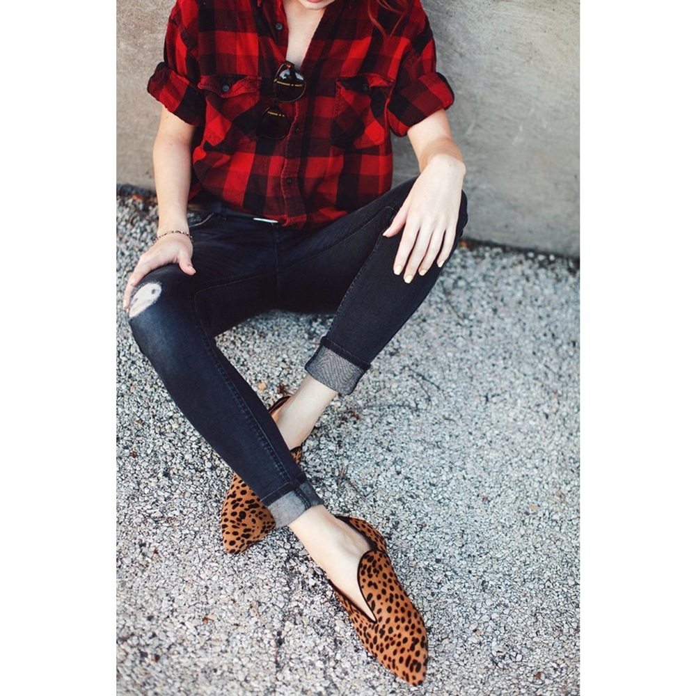 SOLD // Collarless buffalo check button down